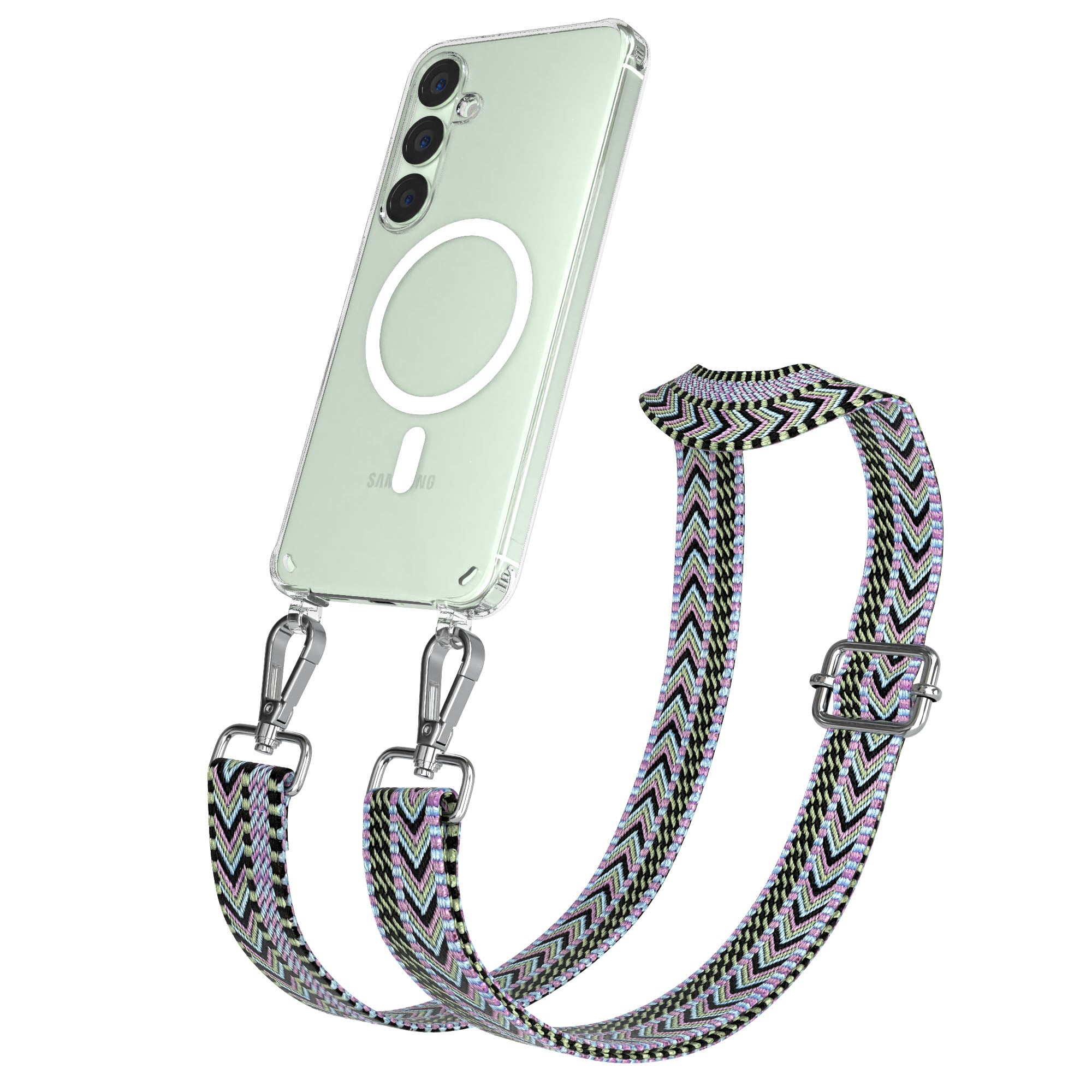 Samsung Galaxy S25 Plus MagSafe Handykette mit verstellbarem Boho Band Set 