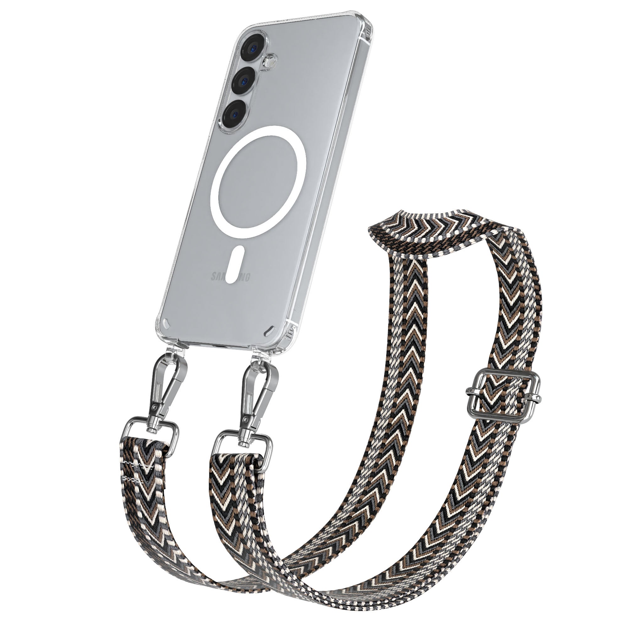 Samsung Galaxy S25 Plus MagSafe Handykette mit verstellbarem Boho Band Set 