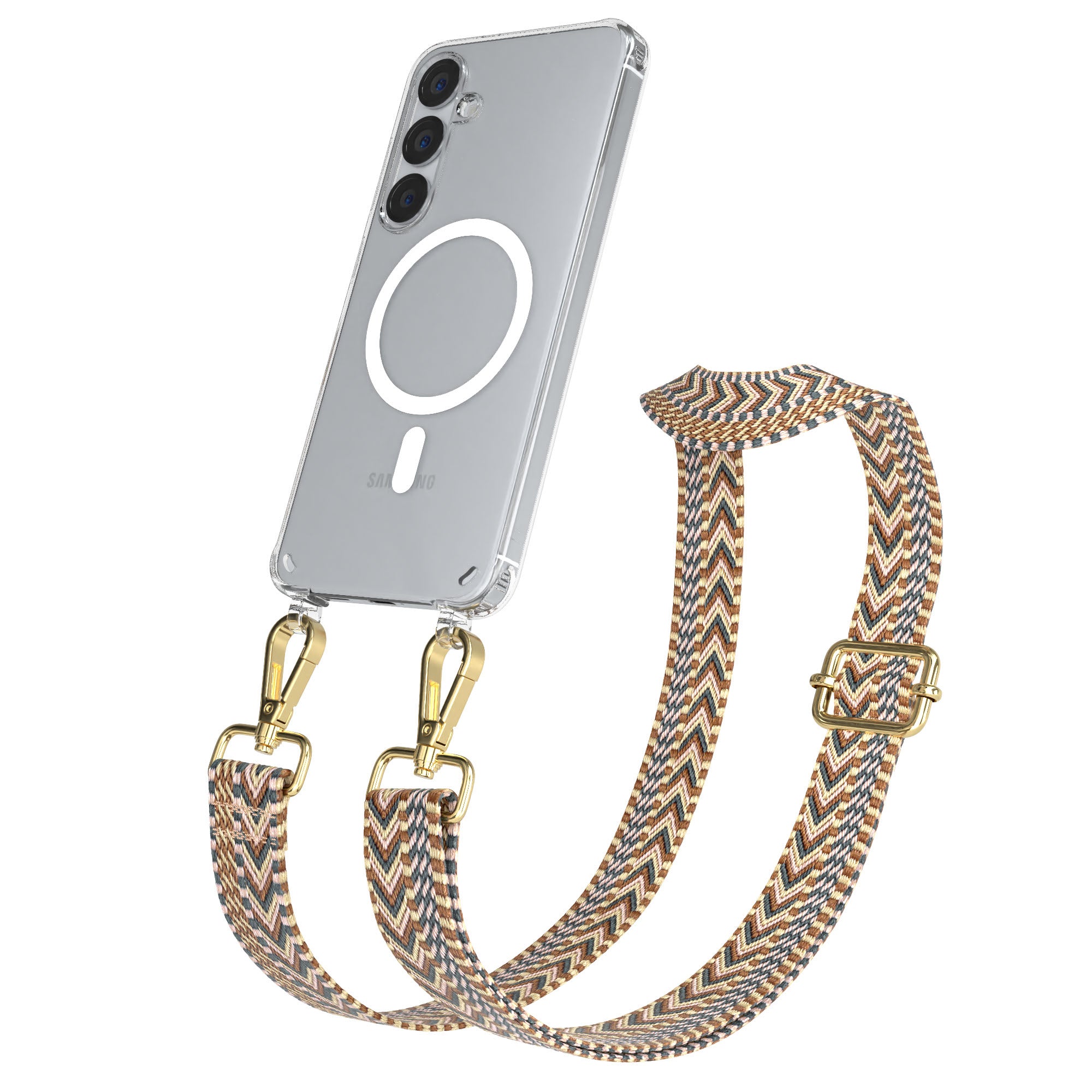 Samsung Galaxy S25 Plus MagSafe Handykette mit verstellbarem Boho Band Set 