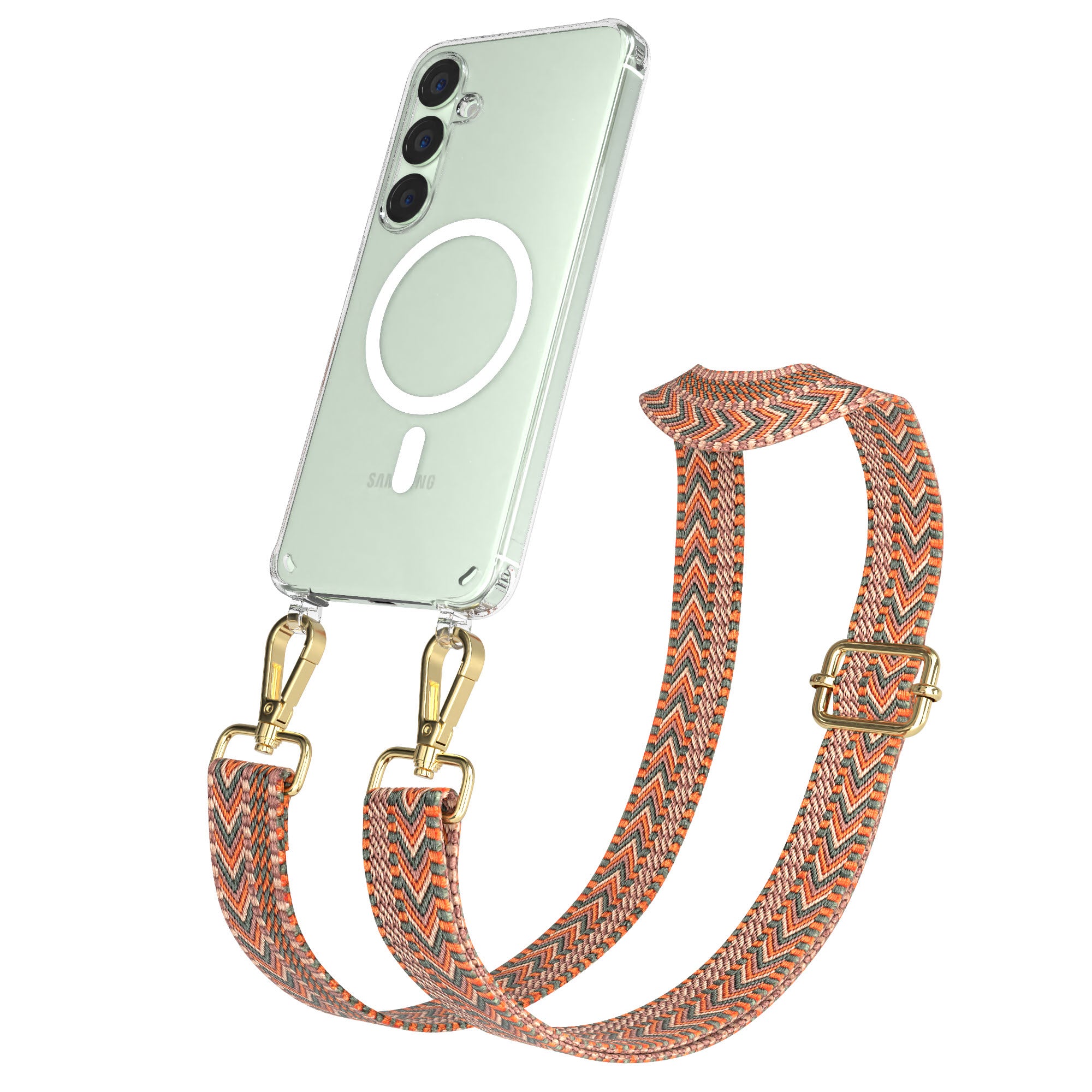 Samsung Galaxy S25 Plus MagSafe Handykette mit verstellbarem Boho Band Set 