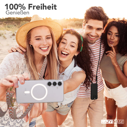 Samsung Galaxy S25 Plus MagSafe Handykette mit verstellbarem Boho Band Set 