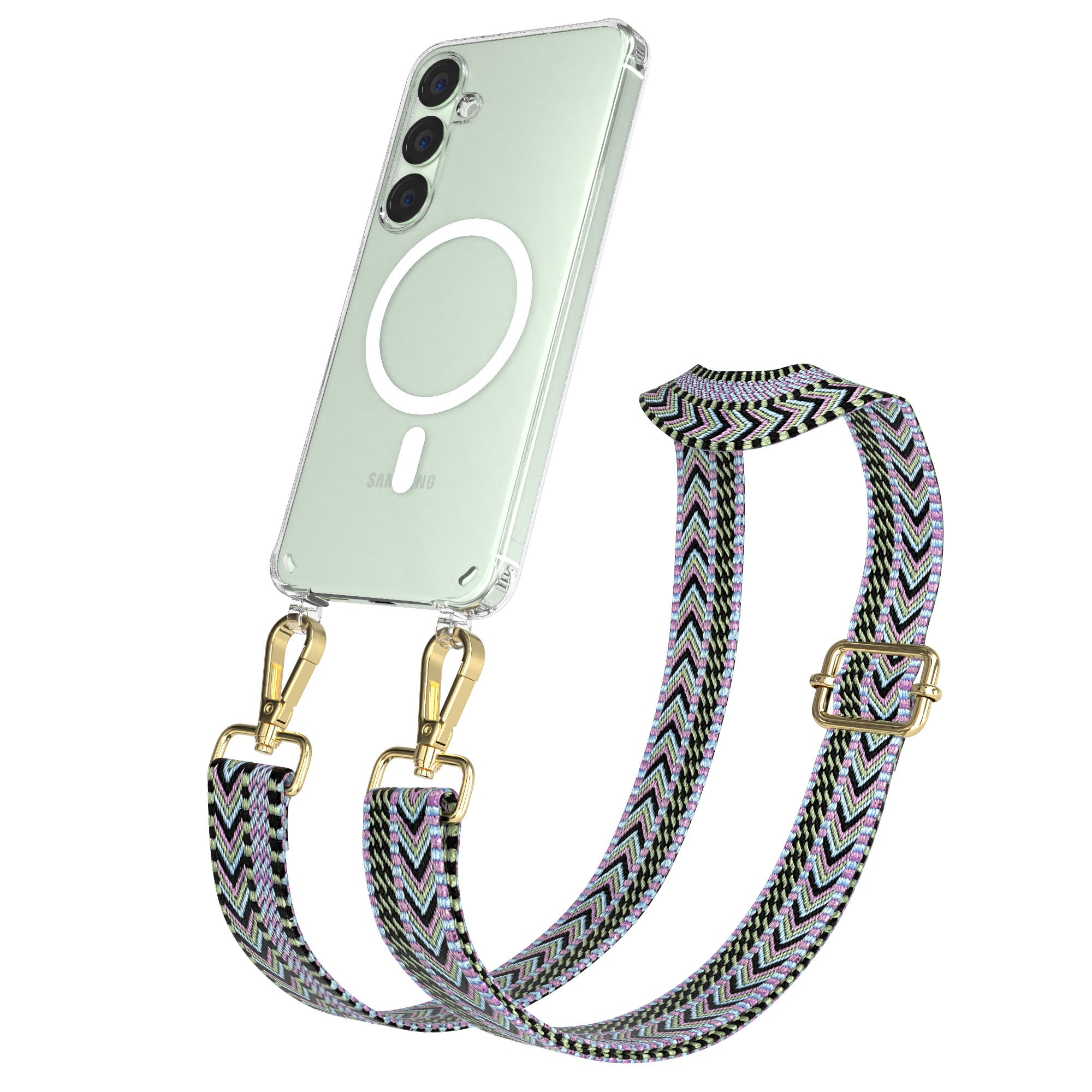 Samsung Galaxy S25 Plus MagSafe Handykette mit verstellbarem Boho Band Set 