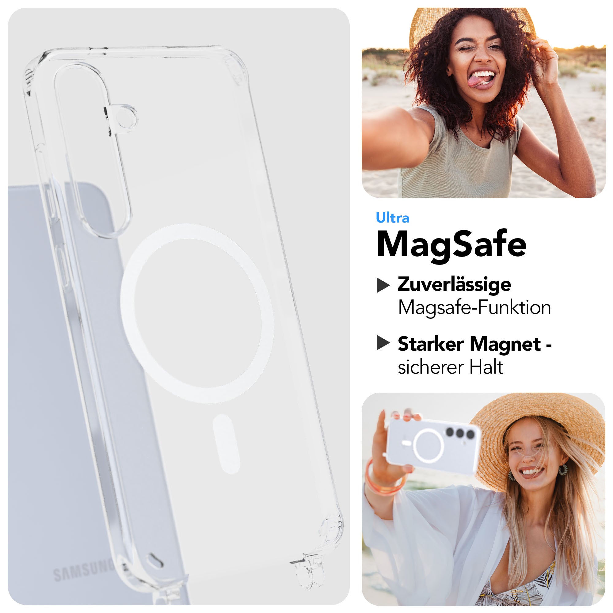 Samsung Galaxy S25 Plus MagSafe Handykette mit verstellbarem Boho Band Set 