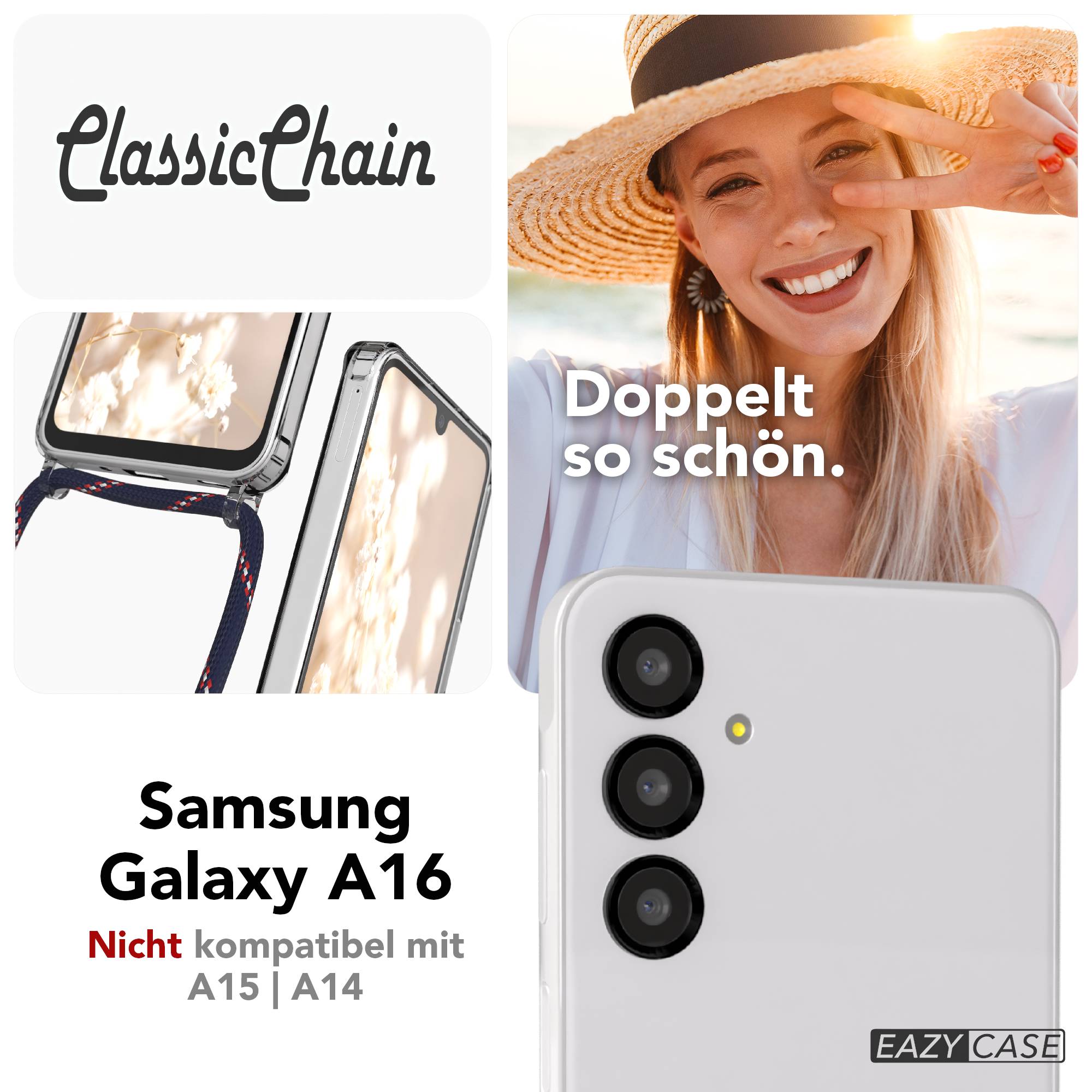 Galaxy A16 transparente Hülle + Kordel