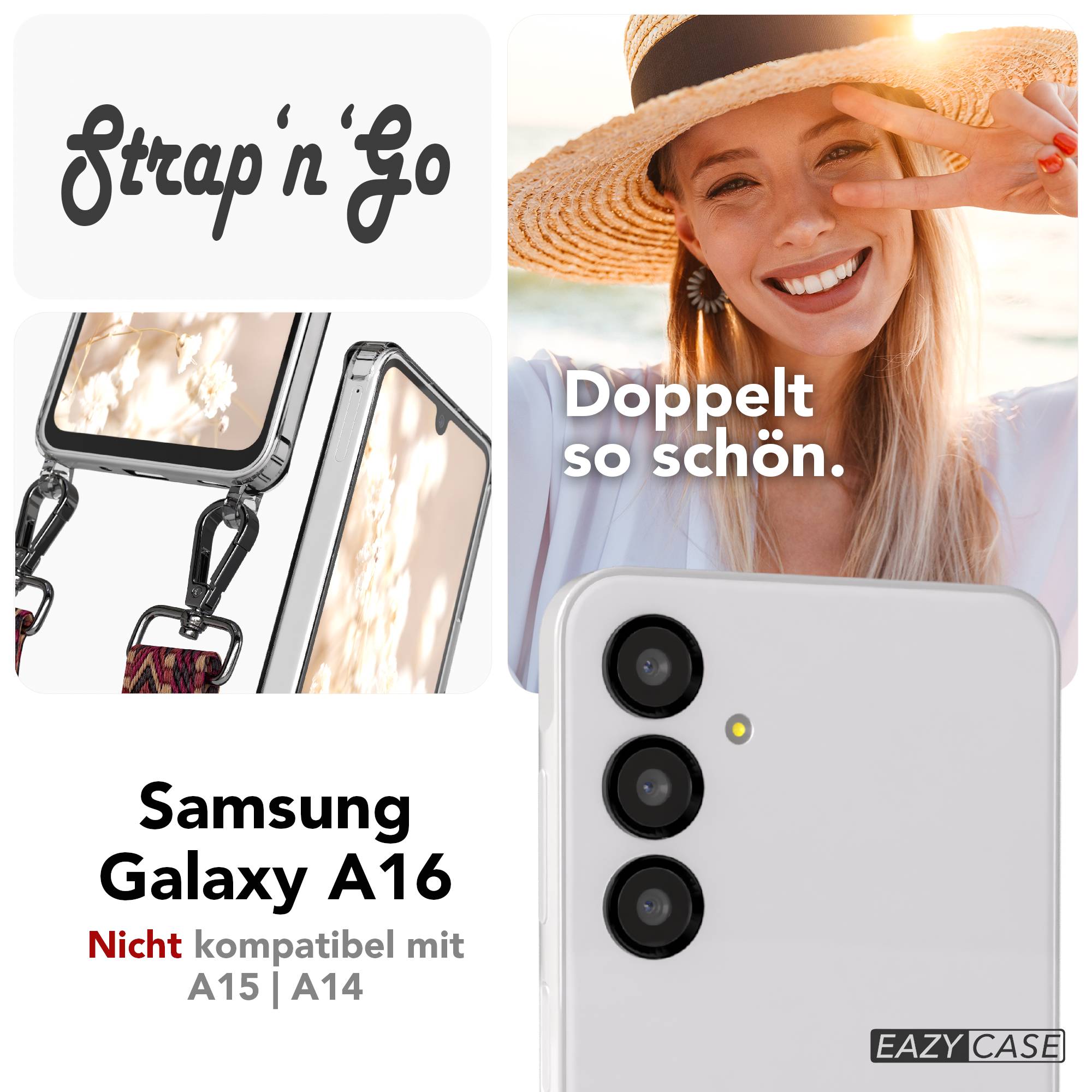 Samsung Galaxy A16 Handykette mit verstellbarem Boho Band Set 