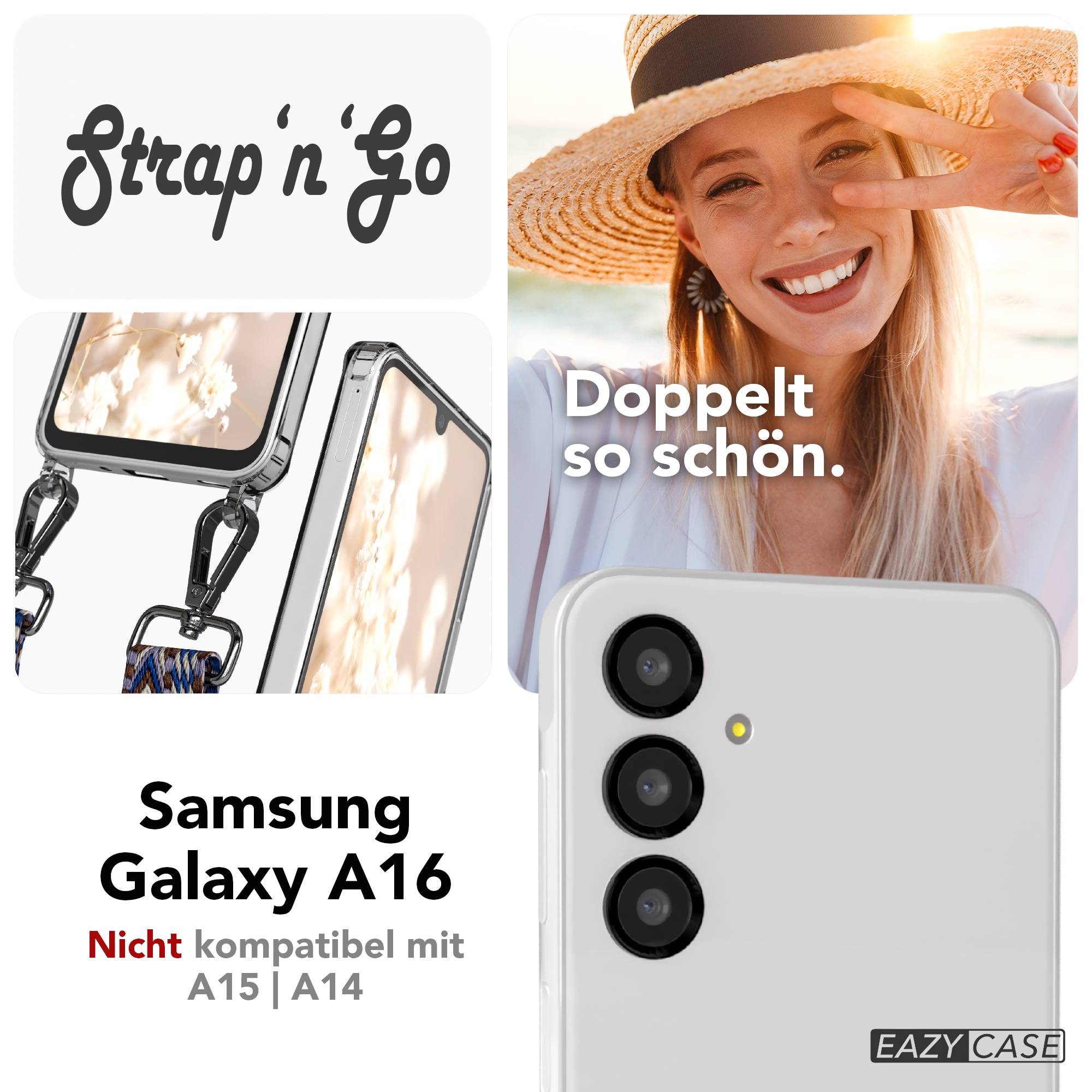 Samsung Galaxy A16 Handykette mit verstellbarem Boho Band Set 