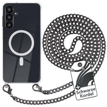Galaxy A-6 Serie Hülle mit Metallkette + Schwarze Kordel mit MagSafe