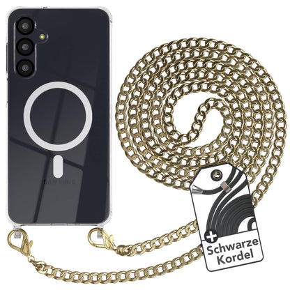Galaxy A-6 Serie Hülle mit Metallkette + Schwarze Kordel mit MagSafe