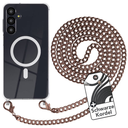 Galaxy A-6 Serie Hülle mit Metallkette + Schwarze Kordel mit MagSafe