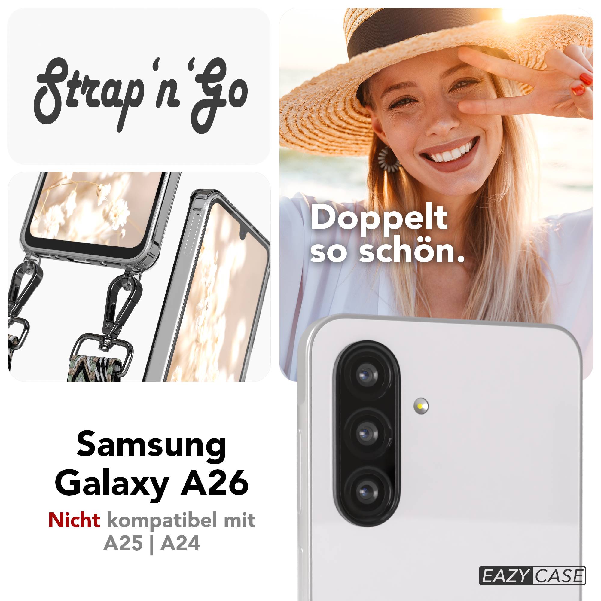 Samsung Galaxy A26 Handykette mit Boho Band verstellbarer Trageriemen 