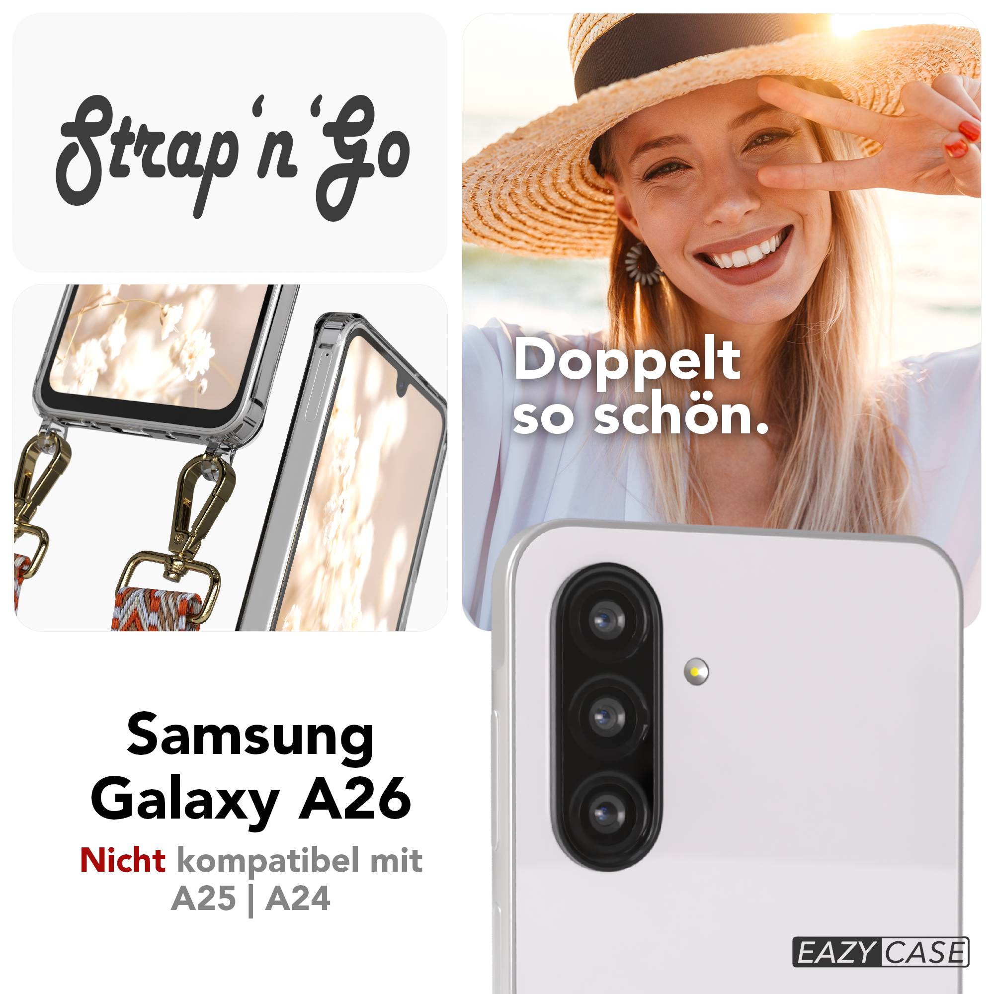Samsung Galaxy A26 Handykette mit Boho Band verstellbarer Trageriemen 