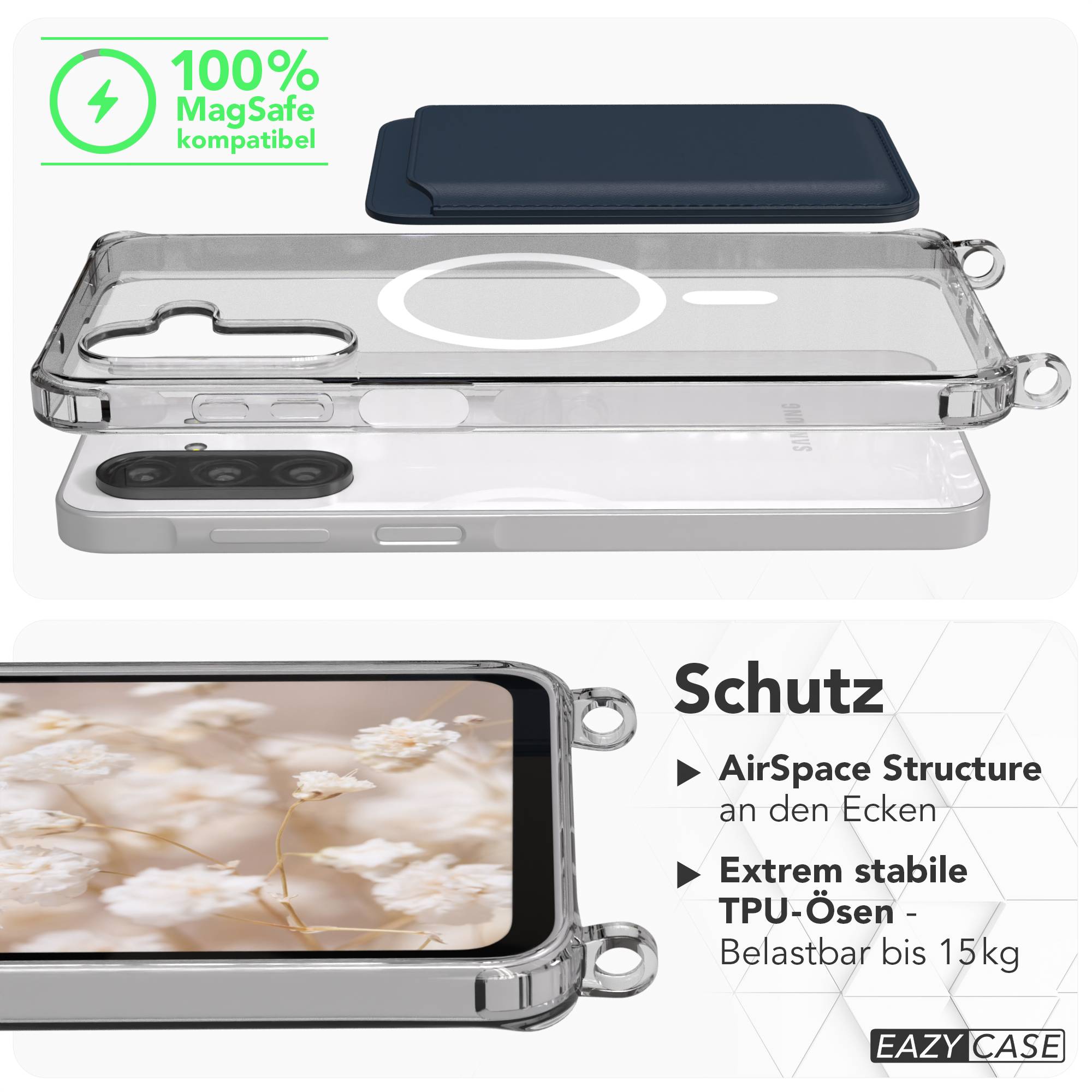 Galaxy A26 transparente Hülle + Kordel mit MagSafe
