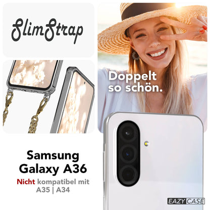 Galaxy A36 Hülle mit Metallkette + Schwarze Kordel