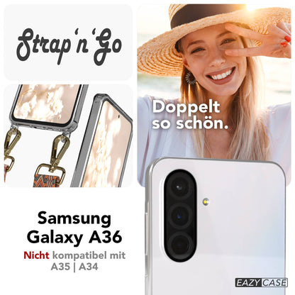 Samsung Galaxy A36 Handykette mit Boho Band verstellbares Umhängeband 
