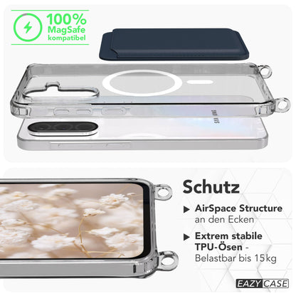 Galaxy A36 transparente Hülle + Kordel mit MagSafe