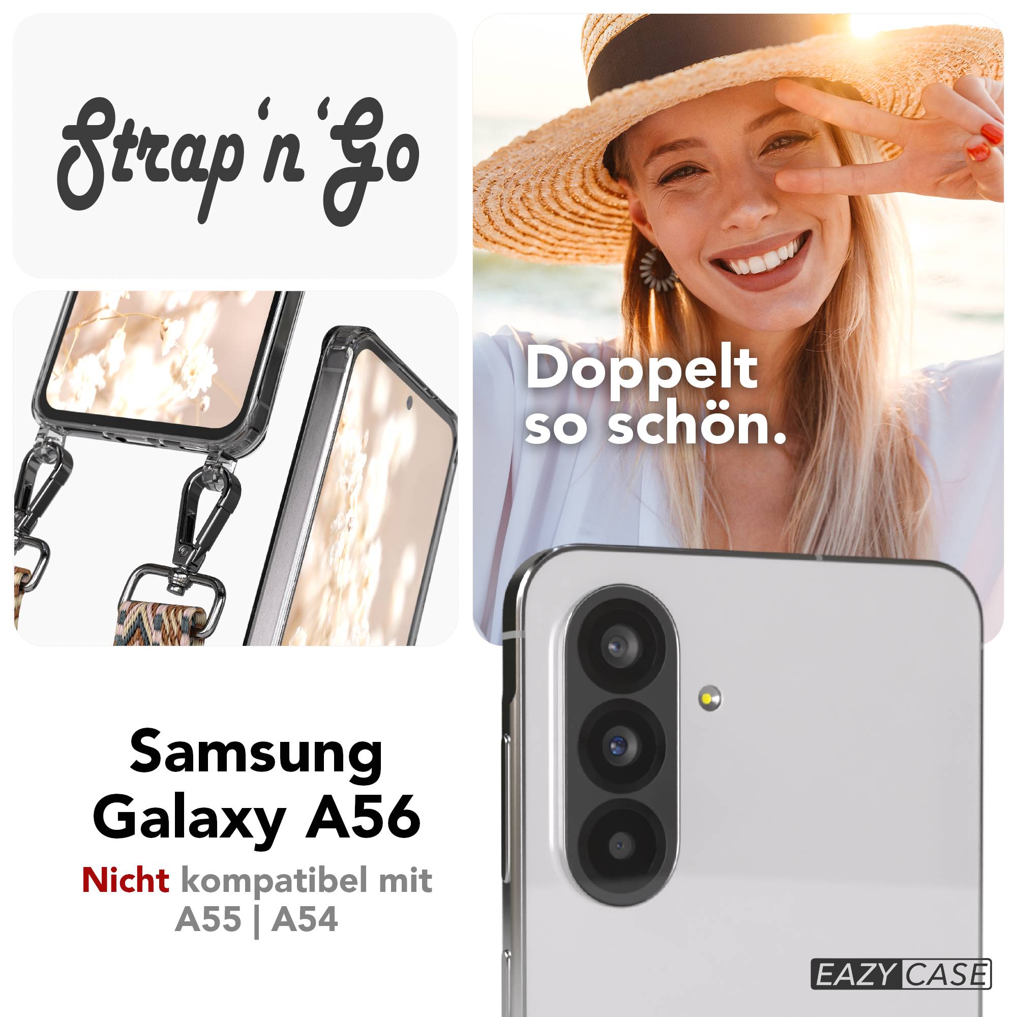 Samsung Galaxy A56 Handykette mit Boho Band verstellbar 