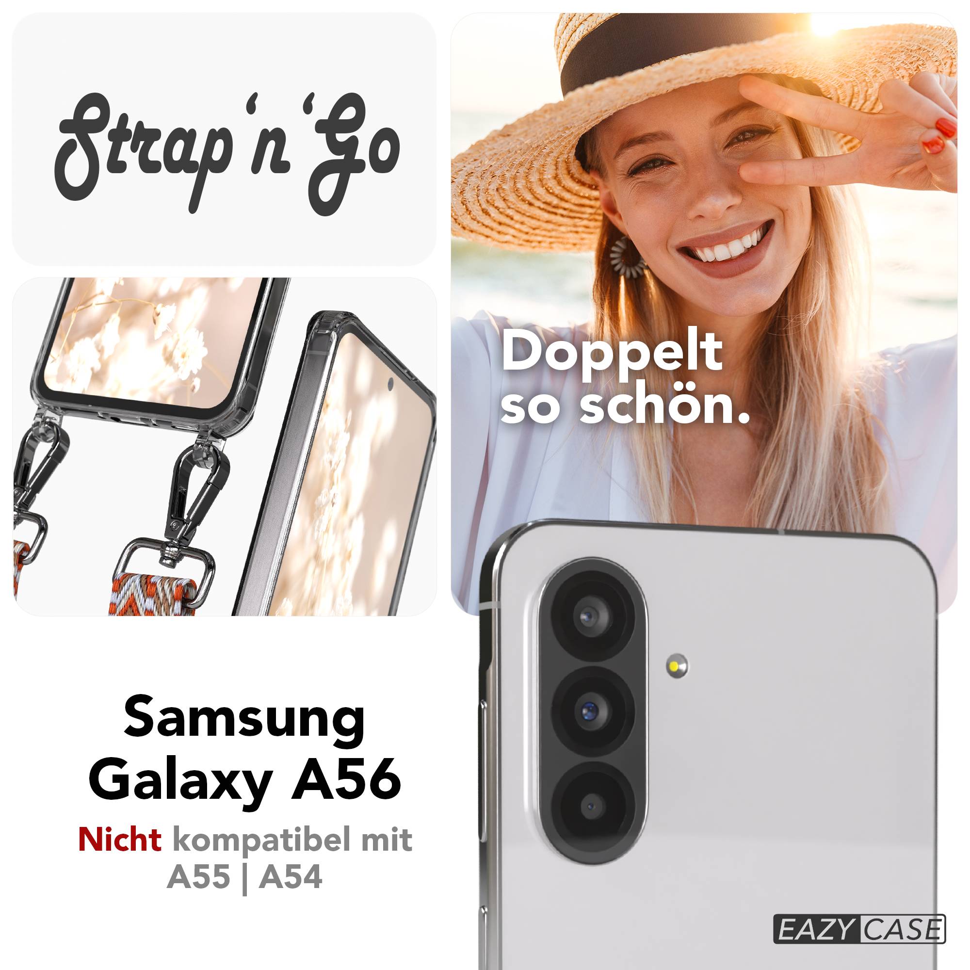 Samsung Galaxy A56 Handykette mit Boho Band verstellbar 
