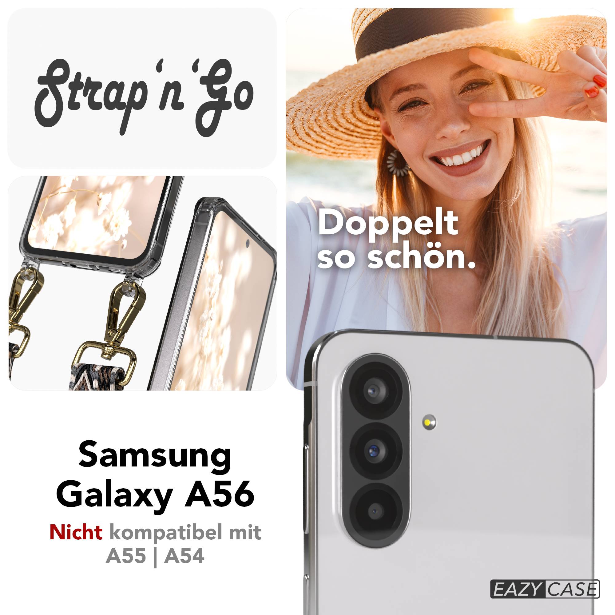 Samsung Galaxy A56 Handykette mit Boho Band verstellbar 