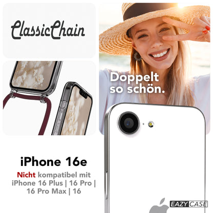 iPhone 16e transparente Hülle + Kordel
