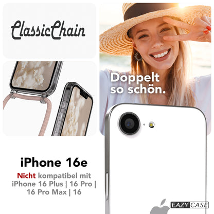 iPhone 16e transparente Hülle + Kordel