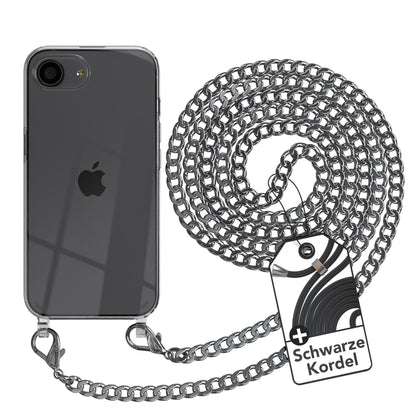 iPhone 16e Hülle mit Metallkette + Schwarze Kordel