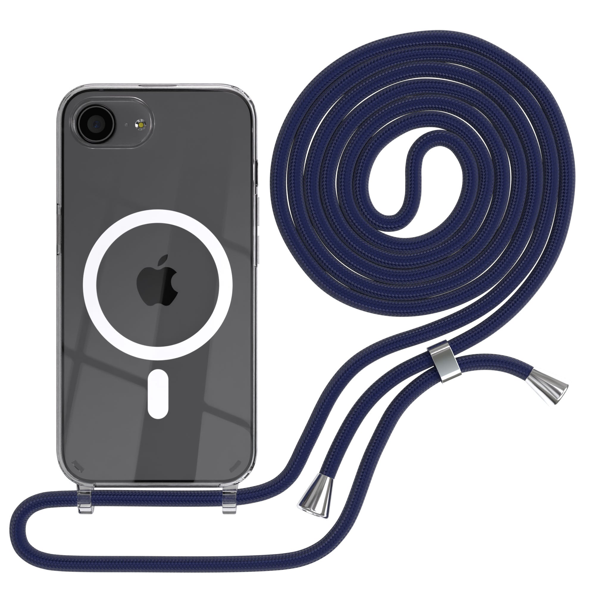 iPhone 16e transparente Hülle + Kordel mit MagSafe