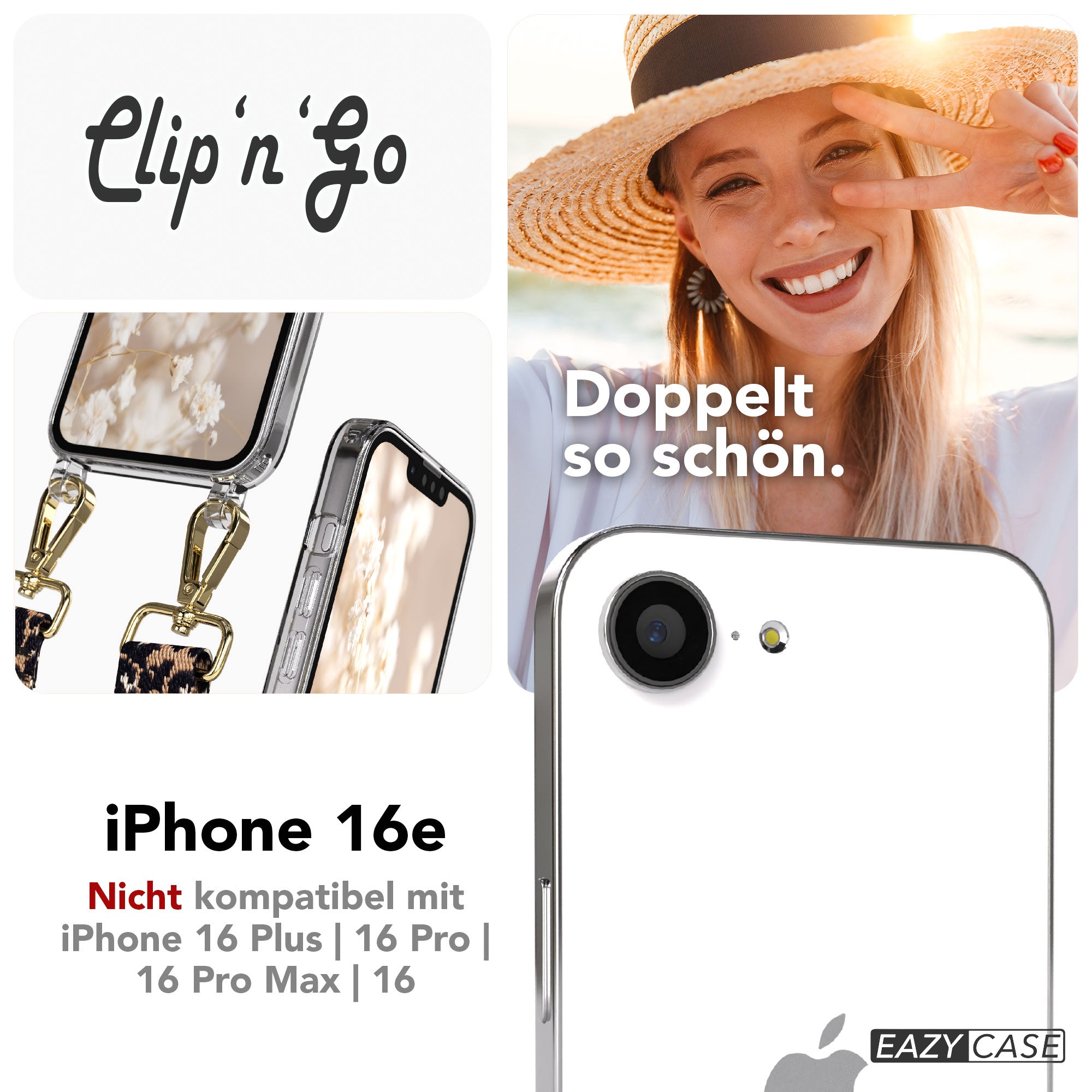 iPhone 16e MagSafe Handykette mit Boho Band Tragekette 