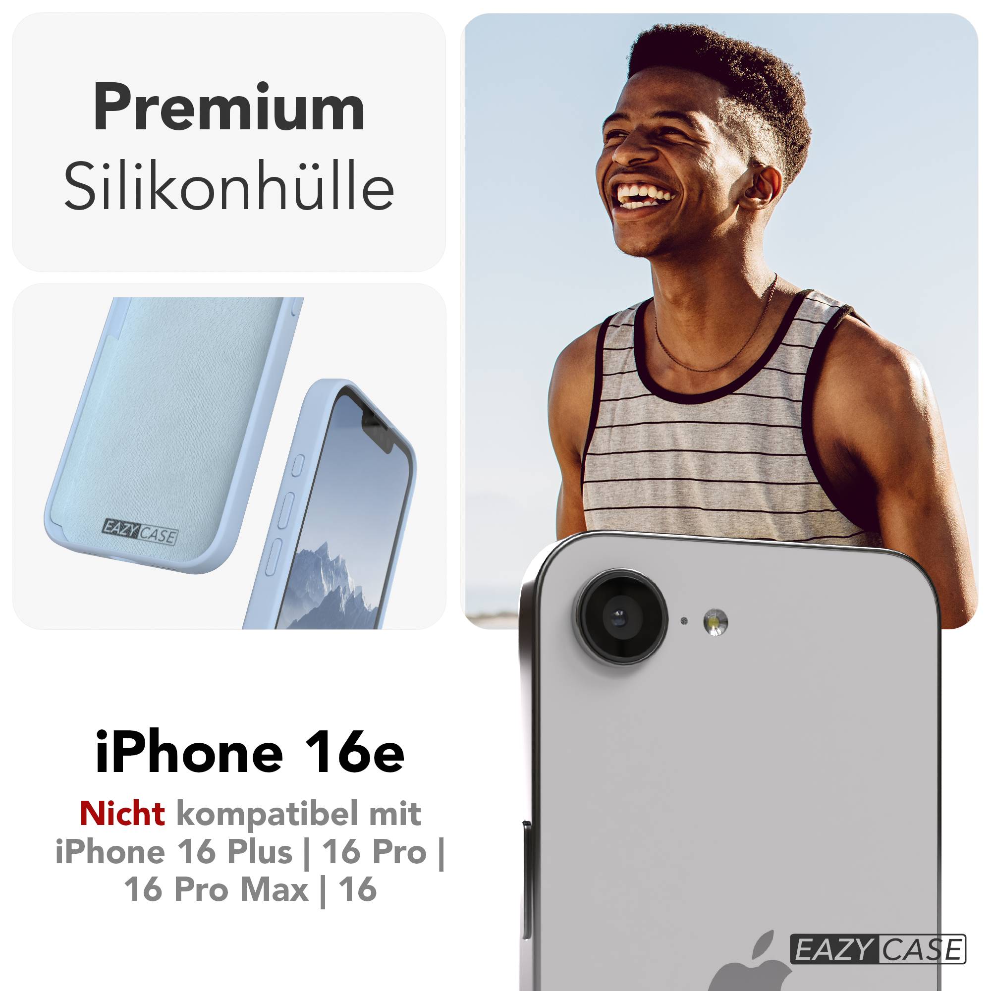 Apple iPhone 16e Premium Silikonhülle mit Kameraschutz von EAZY CASE 