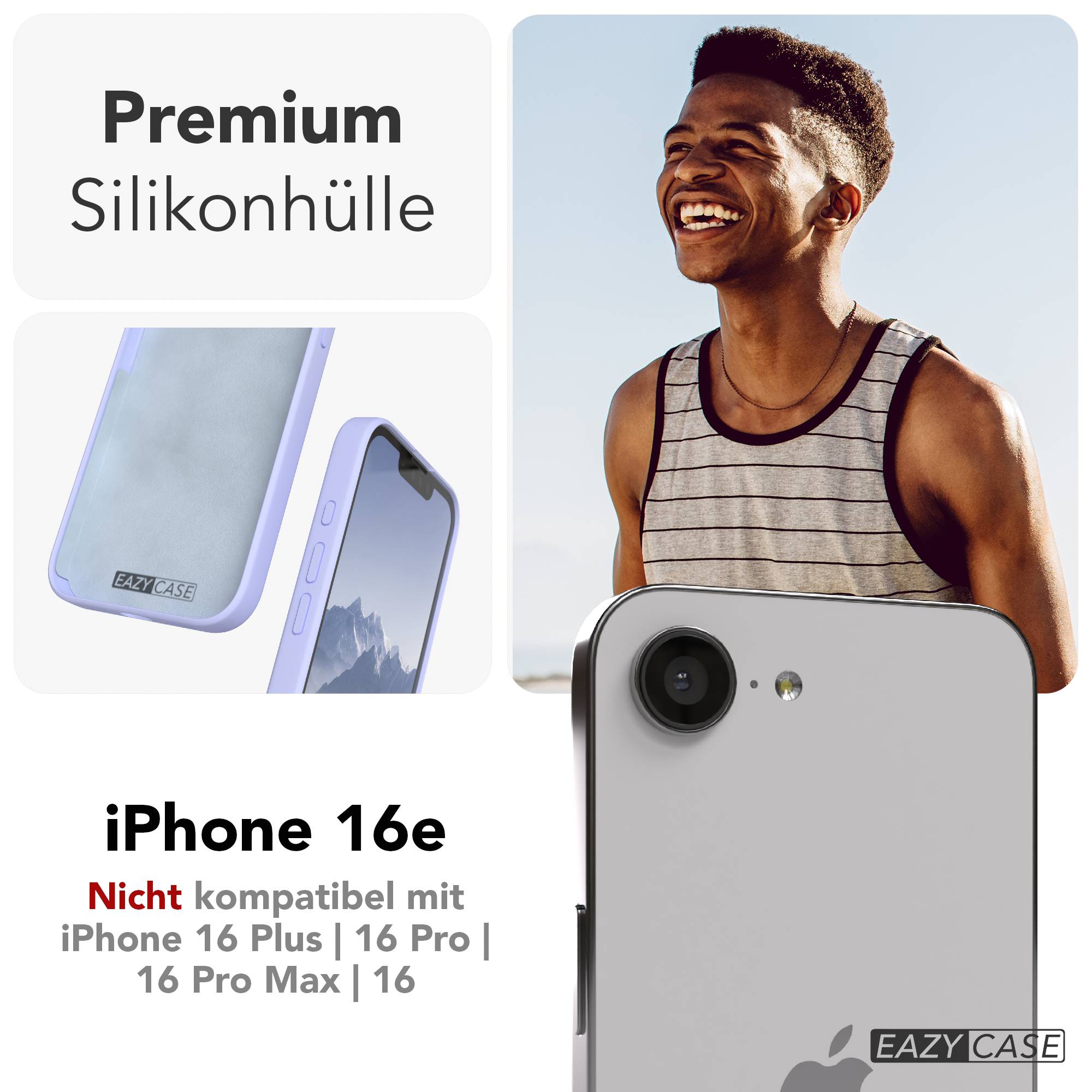 Apple iPhone 16e Premium Silikonhülle mit Kameraschutz von EAZY CASE 
