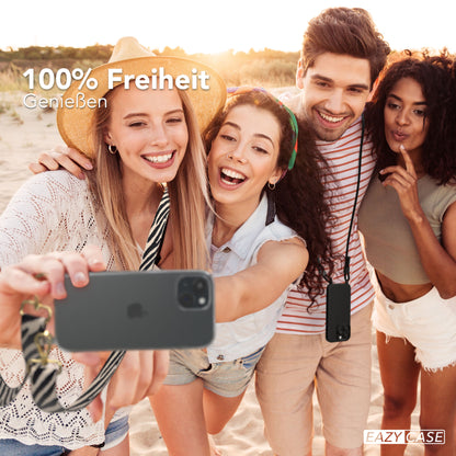iPhone 15 Handykette mit verstellbarem Boho Band Tragegurt 
