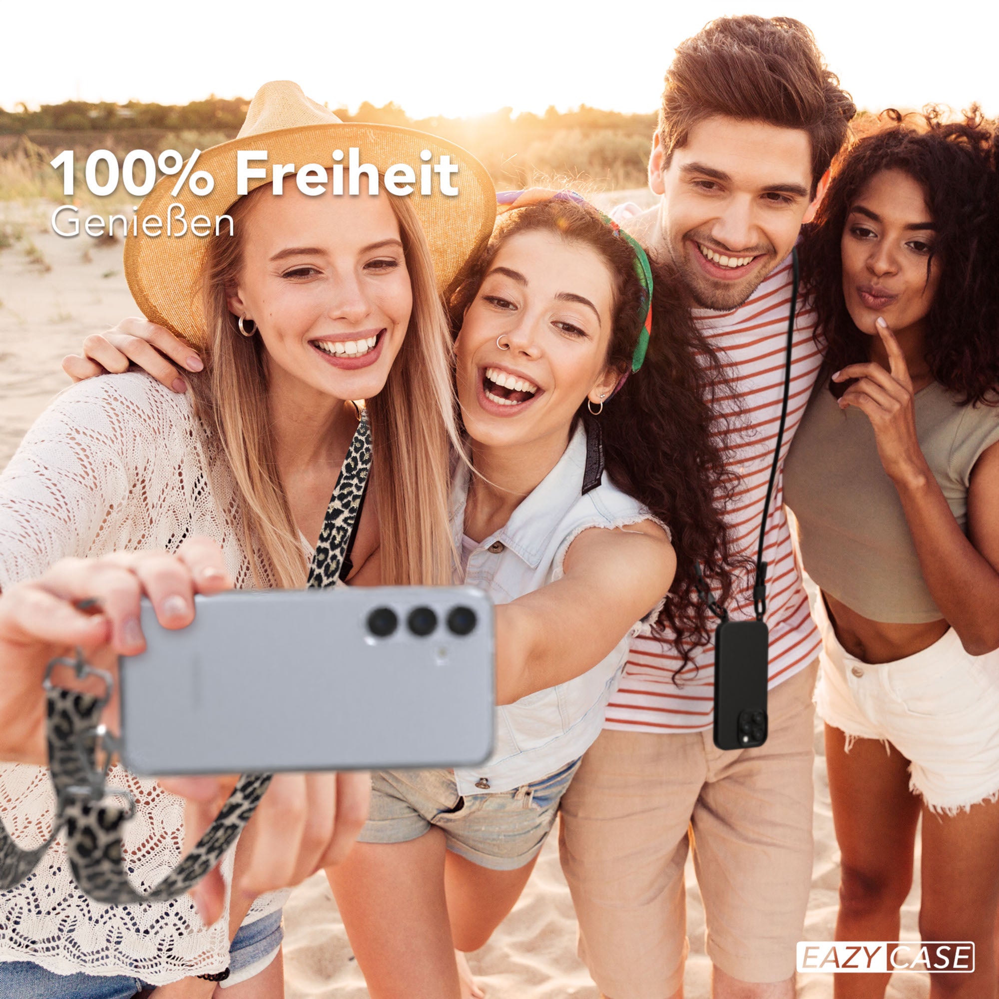 Samsung Galaxy S24 Plus Handykette mit Boho Band verstellbar 