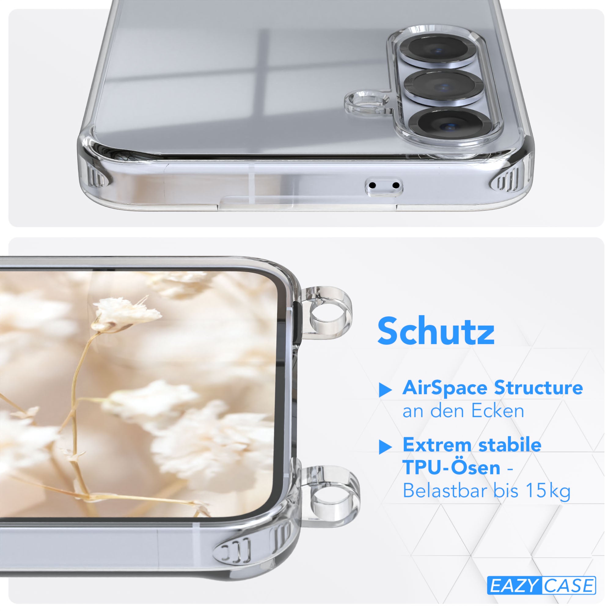 Samsung Galaxy S24 Plus Handykette mit Boho Band verstellbar 