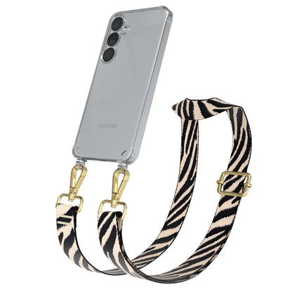 Samsung Galaxy S25 Handykette mit verstellbarem Boho Trageriemen Set 