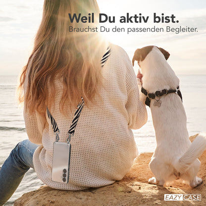Samsung Galaxy S25 Handykette mit verstellbarem Boho Trageriemen Set 
