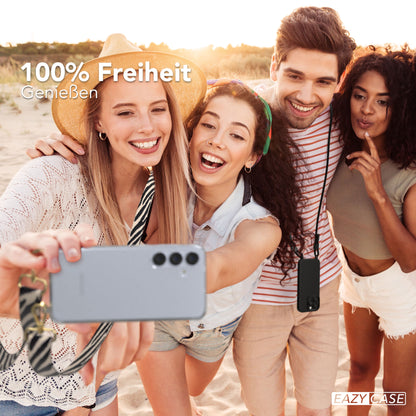 Samsung Galaxy S25 Plus Handykette mit verstellbarem Boho Trageriemen Set 