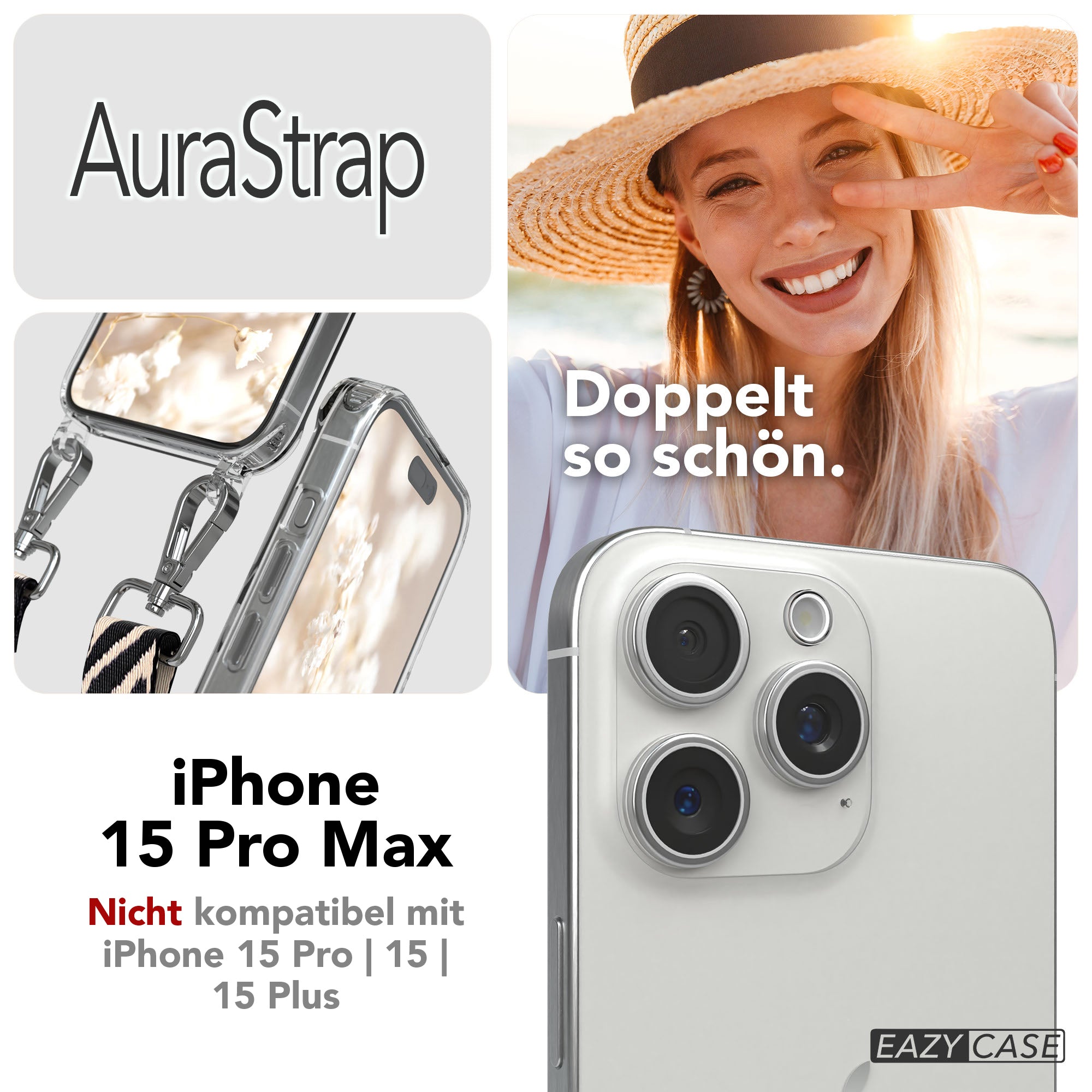 iPhone 15 Pro Max Handykette MagSafe mit Boho Band verstellbar 
