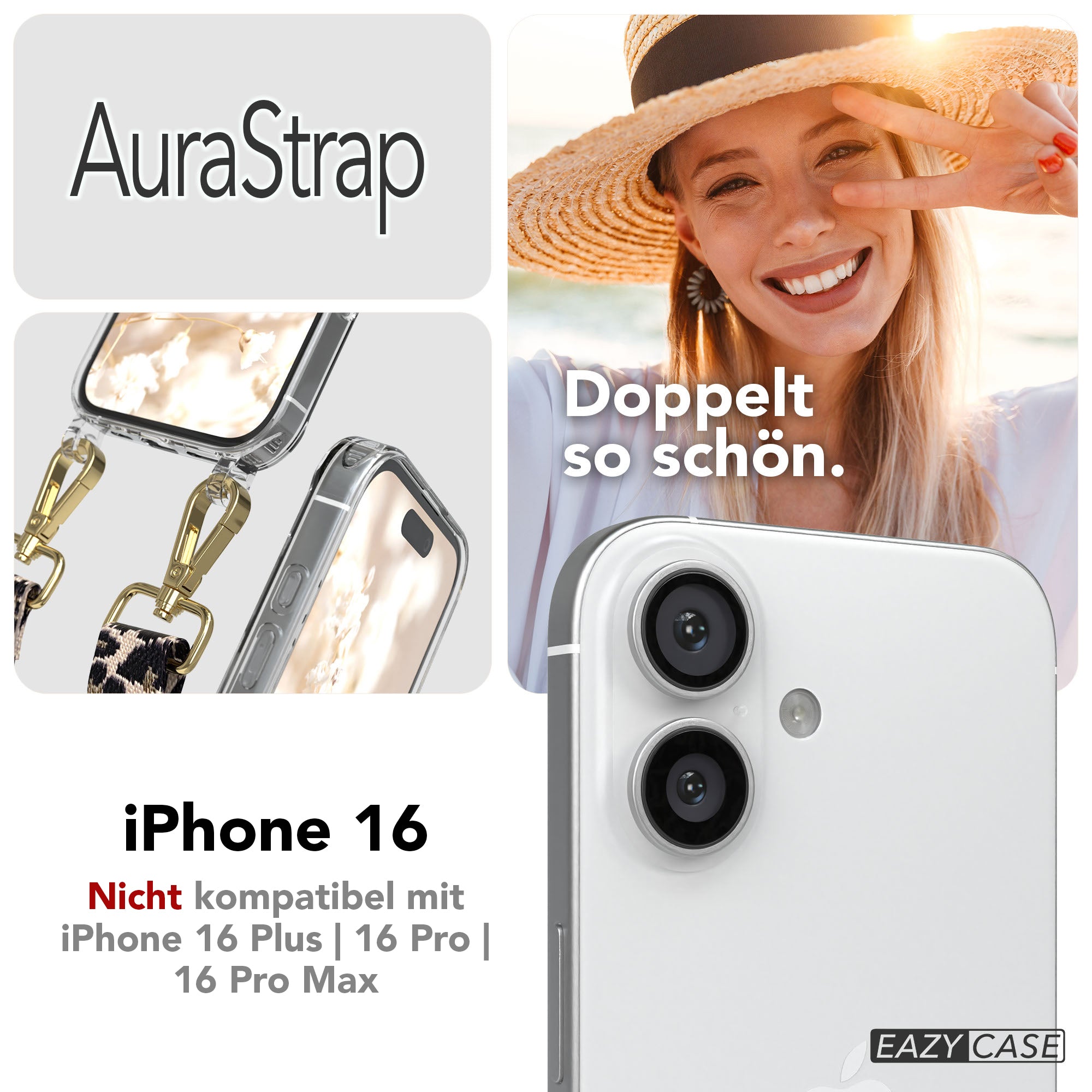 iPhone 16 MagSafe Handykette mit verstellbarem Boho Trageriemen von EAZY CASE 