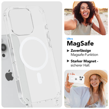 iPhone 16 Pro MagSafe Handykette mit Boho Band verstellbar 