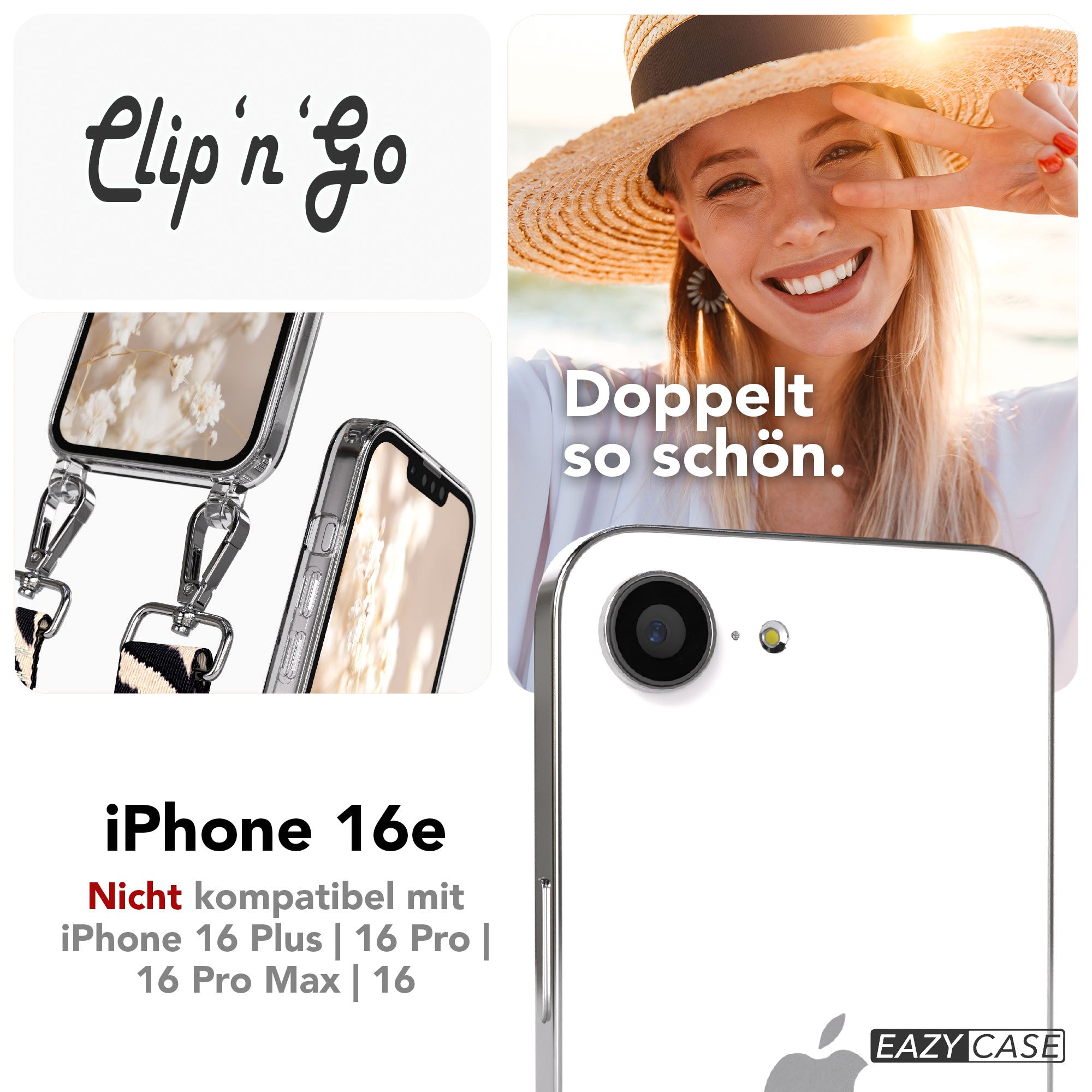iPhone 16e MagSafe Handykette mit Boho Band Tragekette 