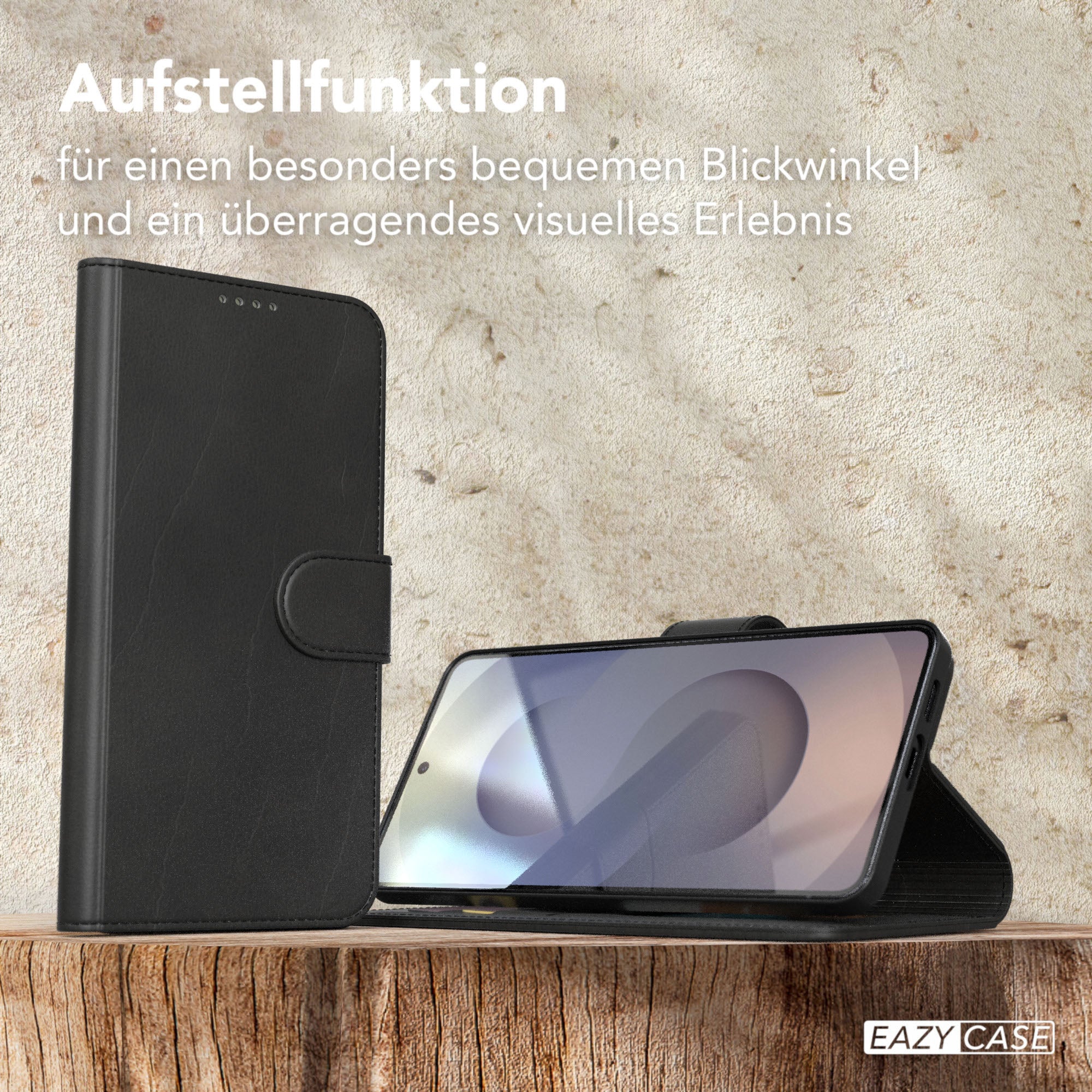 Galaxy S25 Edge Klapphülle aus Kunstleder