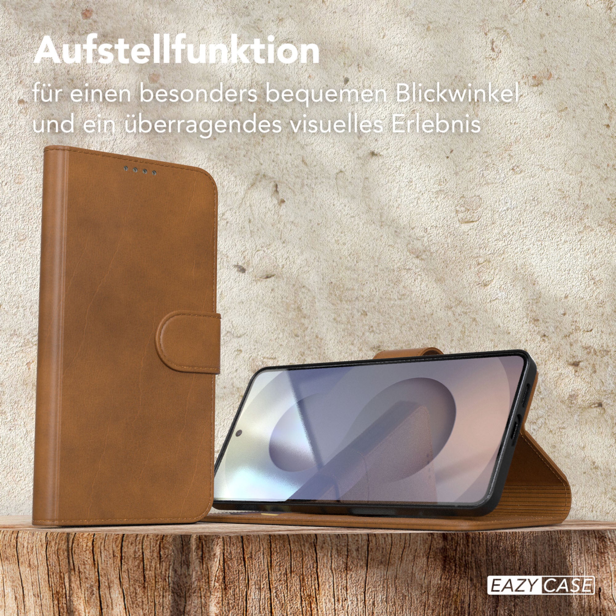Galaxy S25 Edge Klapphülle aus Kunstleder