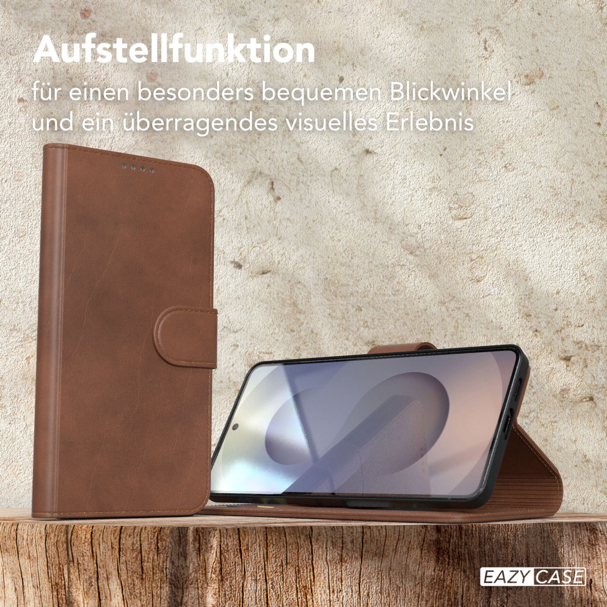 Galaxy S25 Edge Klapphülle aus Kunstleder