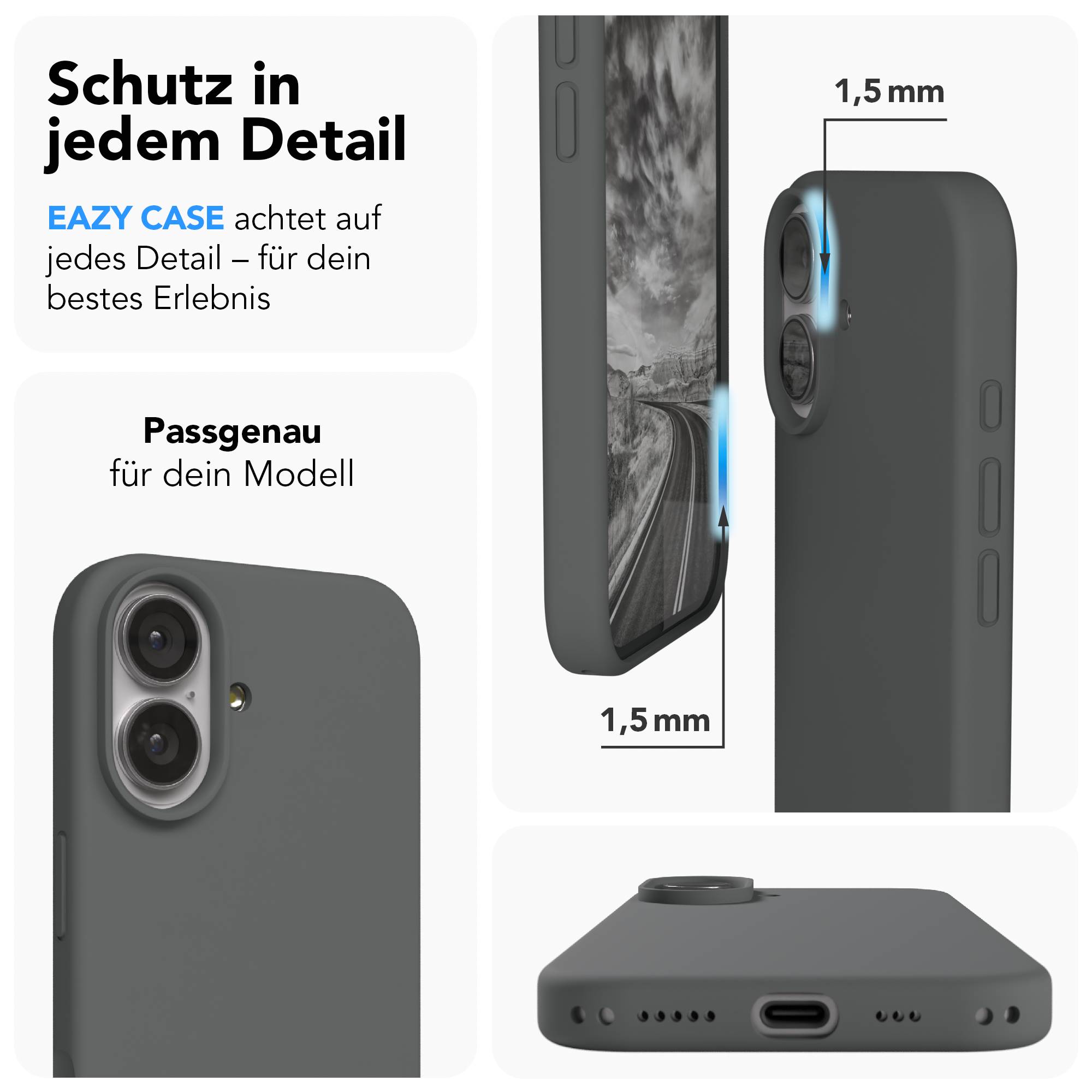 Apple iPhone 17 Premium Silikonhülle mit Kameraschutz von EAZY CASE 