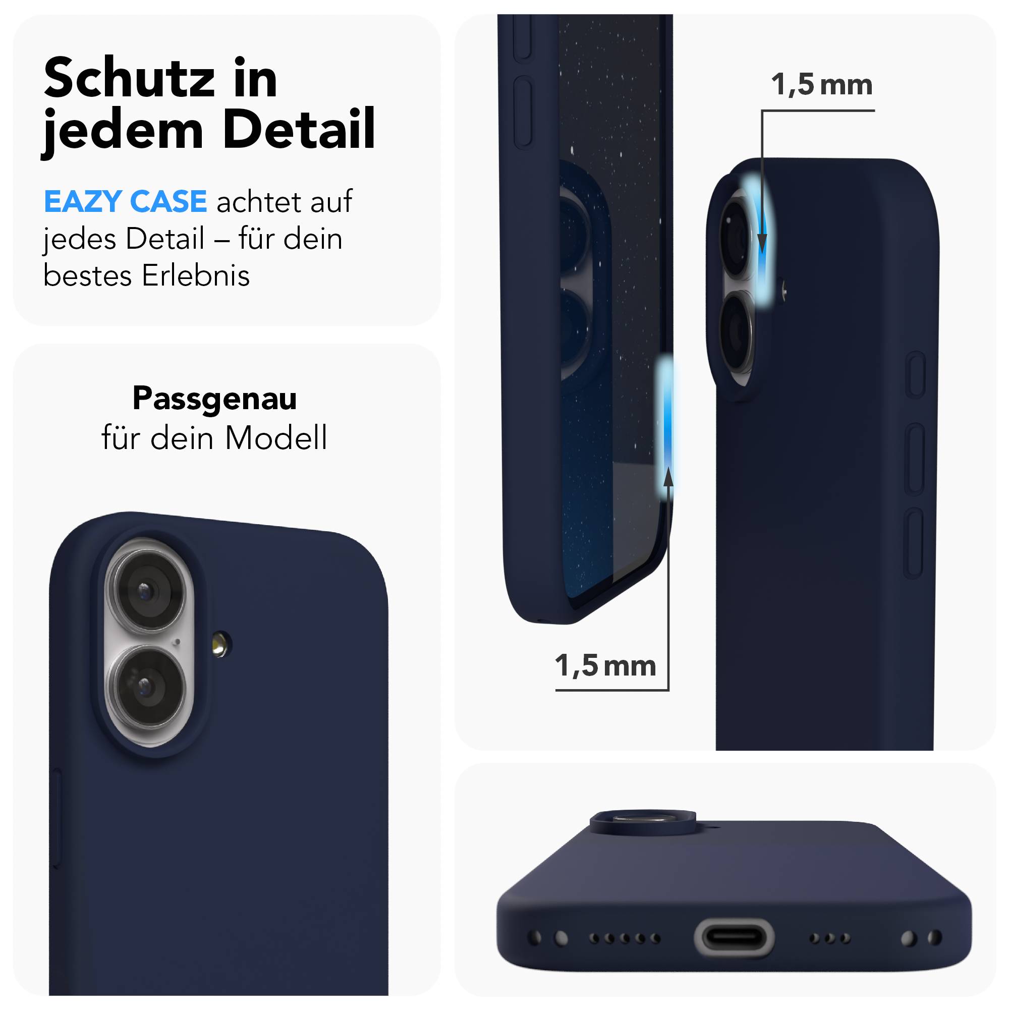 Apple iPhone 17 Premium Silikonhülle mit Kameraschutz von EAZY CASE 