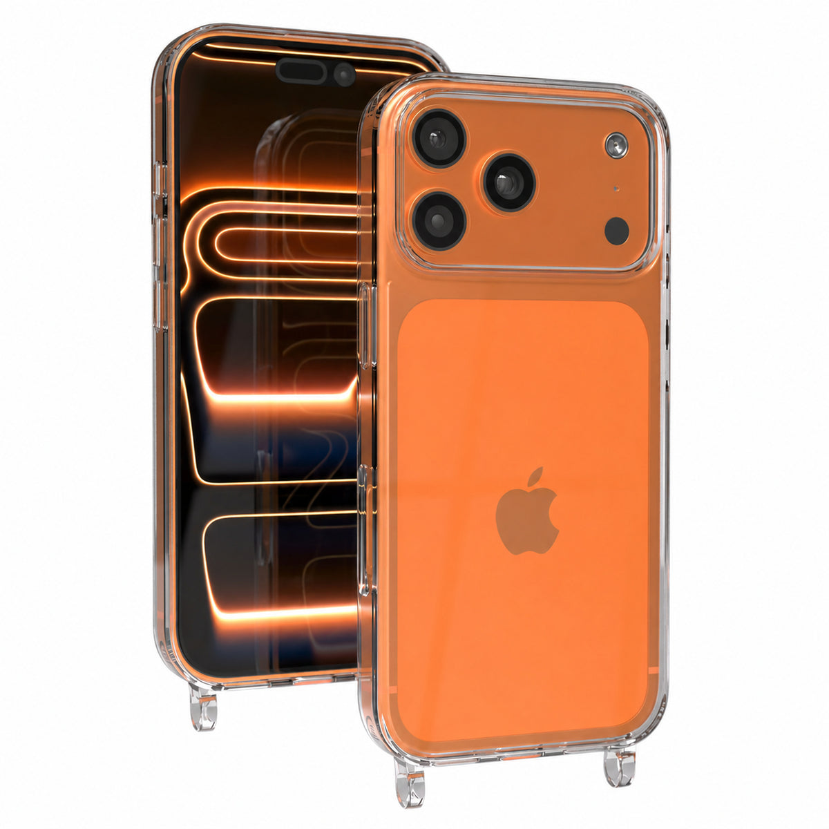 iPhone 17 Pro transparente Hülle mit integrierten Befestigungsösen für Handyketten