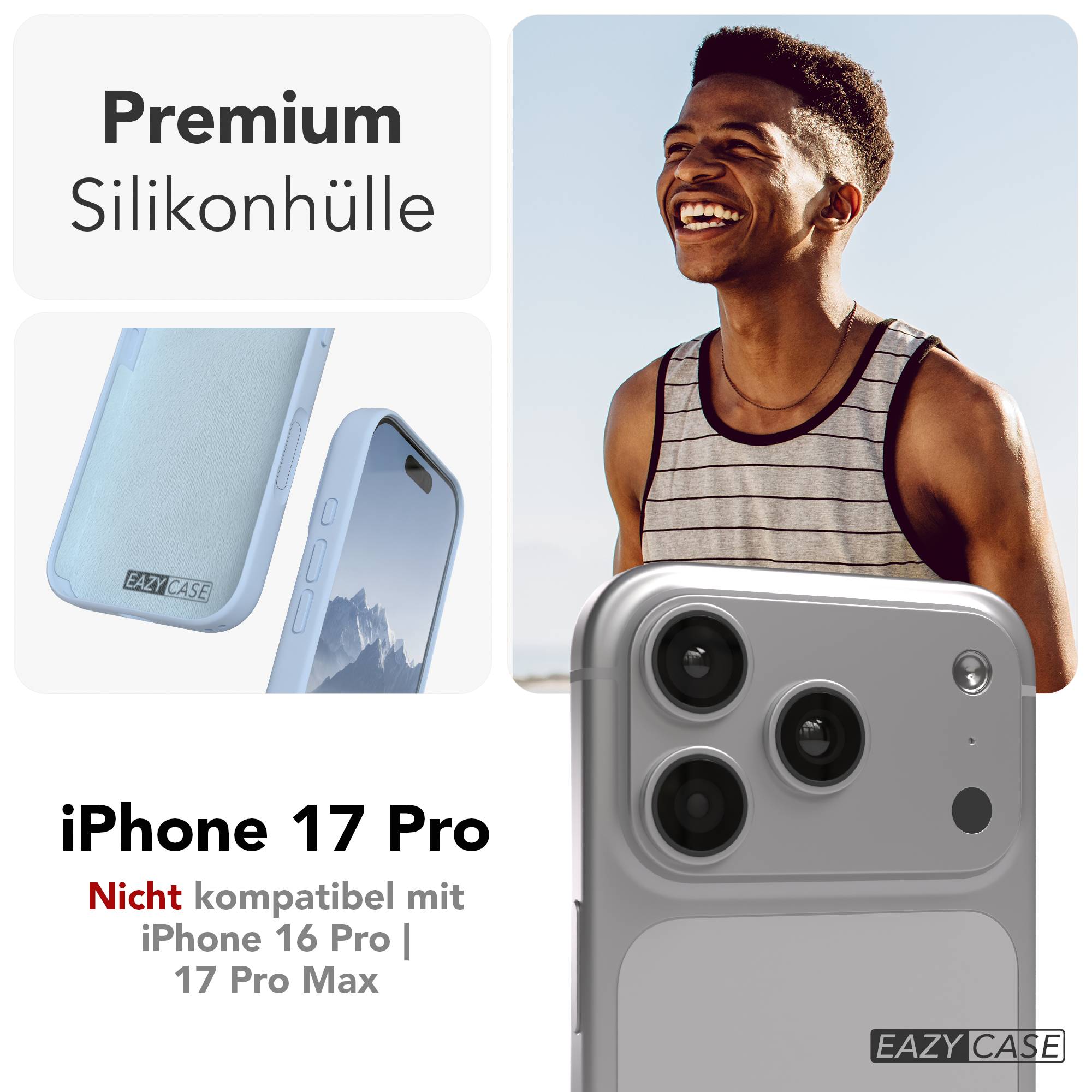 Apple iPhone 17 Pro Premium Silikonhülle mit Kameraschutz von EAZY CASE 