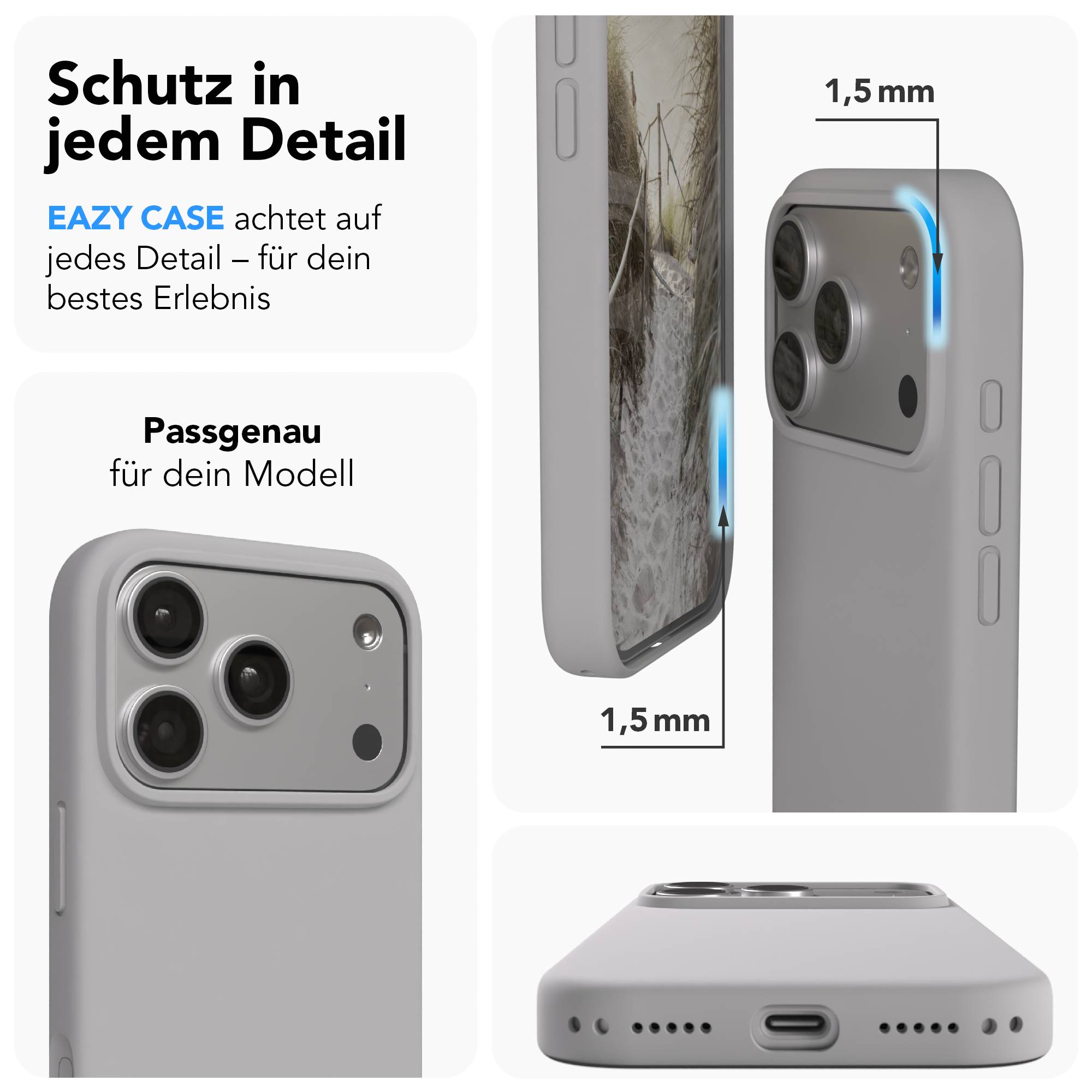 Apple iPhone 17 Pro Premium Silikonhülle mit Kameraschutz von EAZY CASE 
