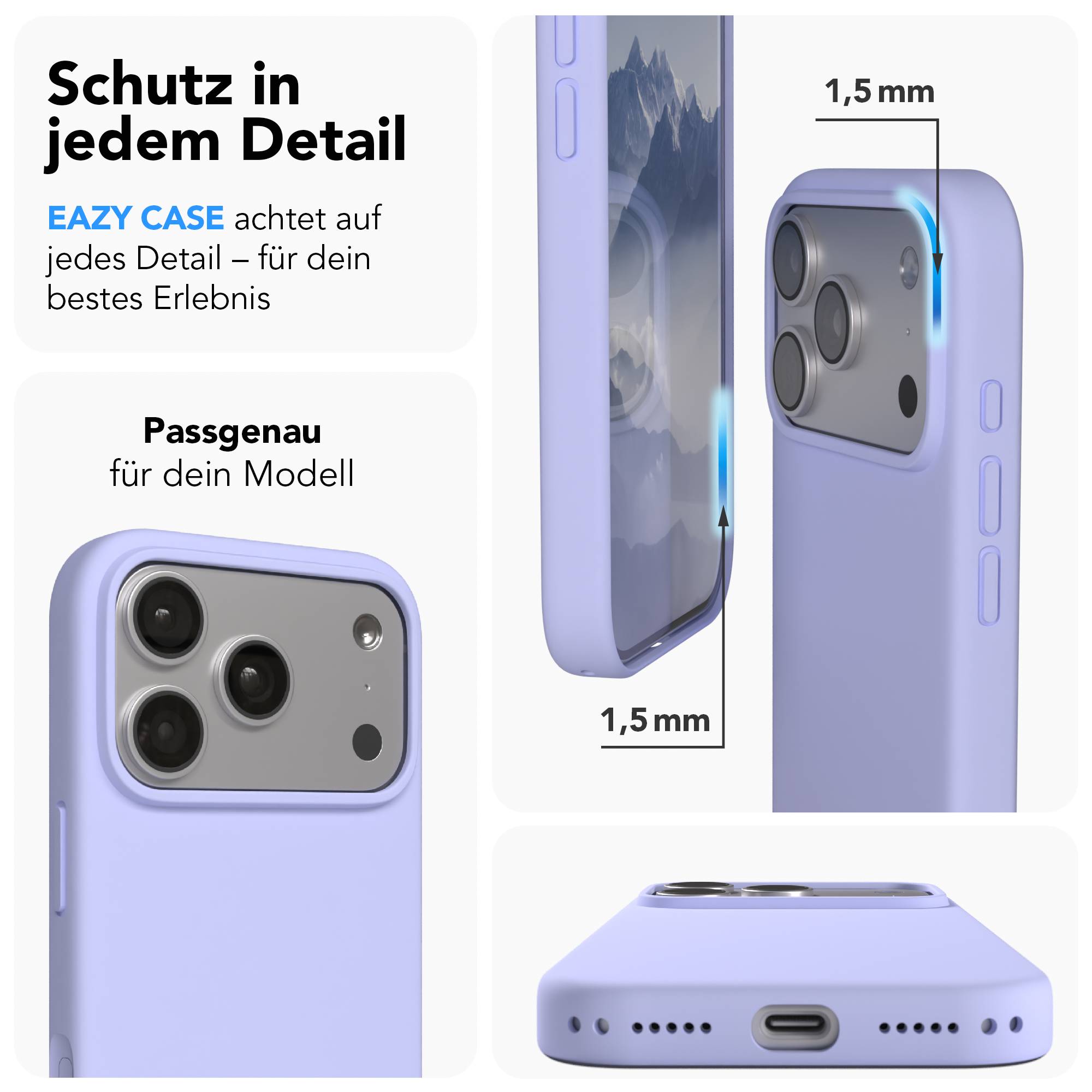 Apple iPhone 17 Pro Premium Silikonhülle mit Kameraschutz von EAZY CASE 