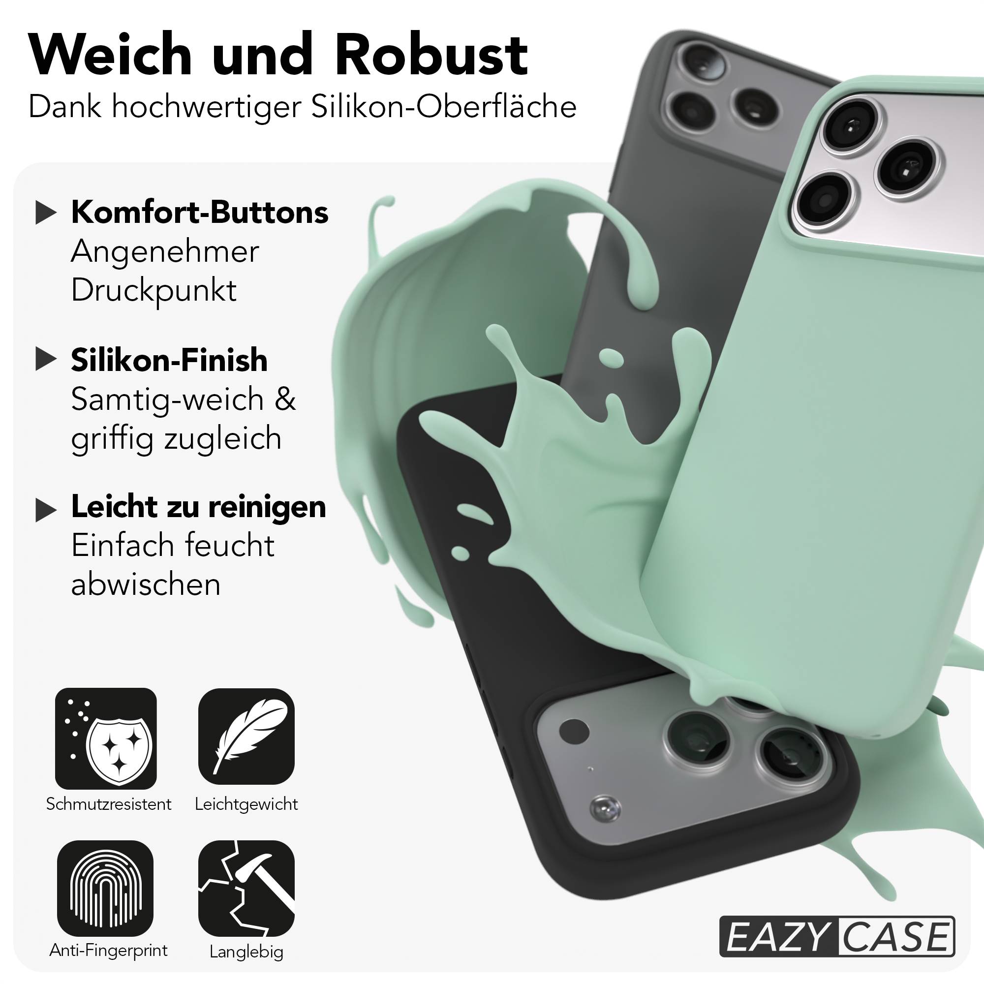 Apple iPhone 17 Pro Premium Silikonhülle mit Kameraschutz von EAZY CASE 