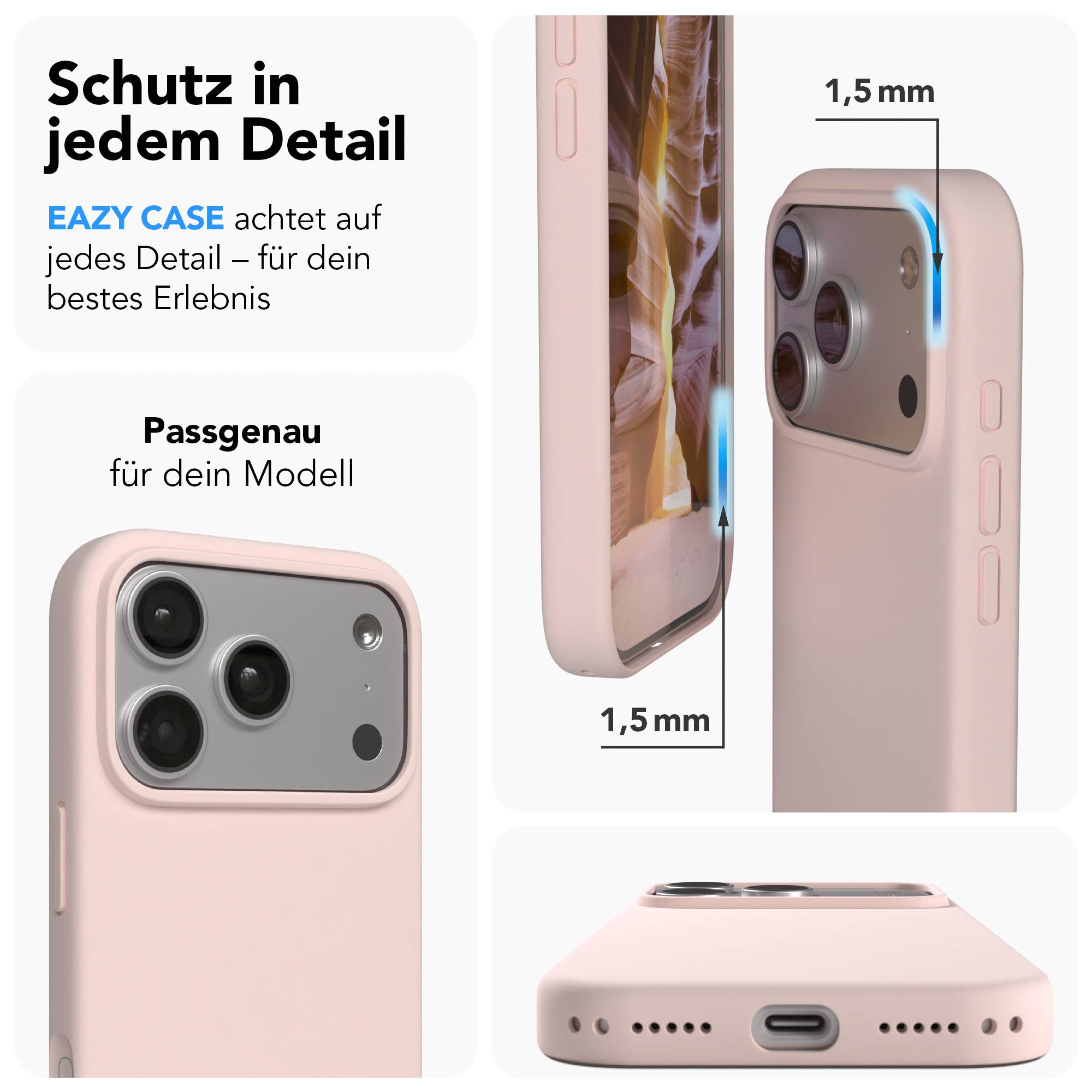 Apple iPhone 17 Pro Premium Silikonhülle mit Kameraschutz von EAZY CASE 